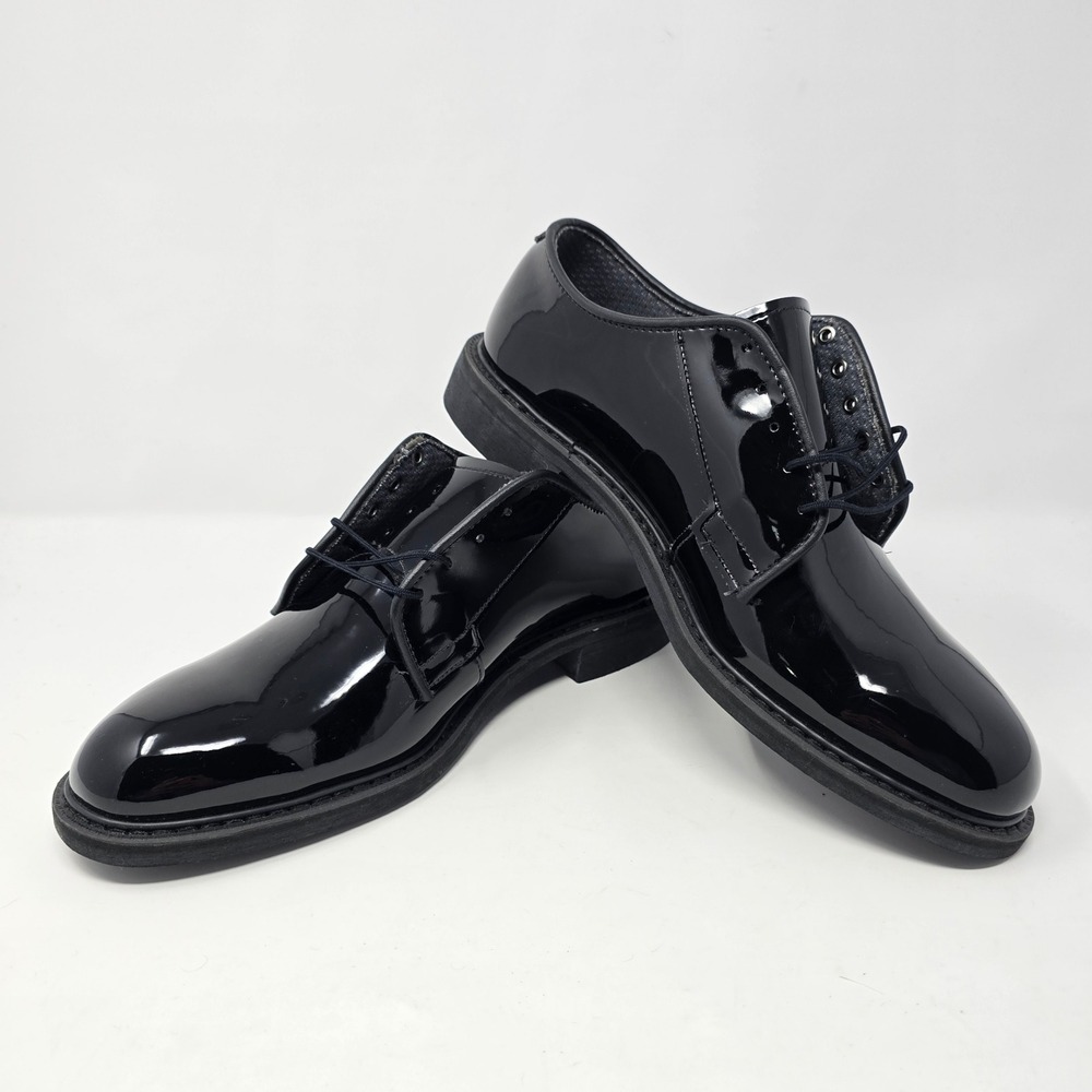 Bates Mens High Gloss Oxford Dress Shoes Black Patent Vibram Sole 10 D 00941C - Picture 8 of 16
